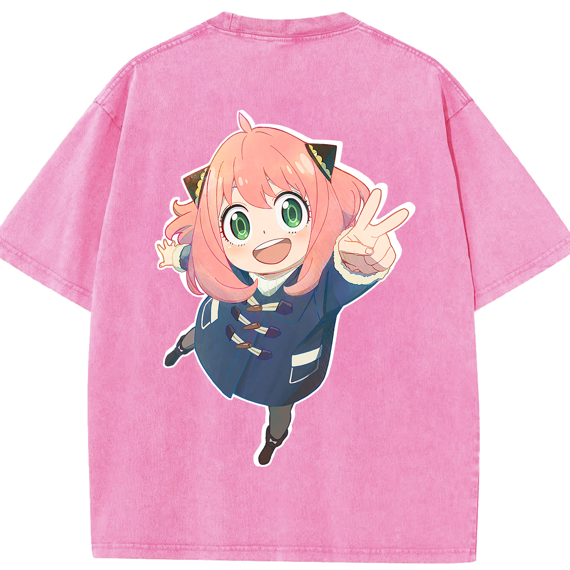 （画像用） SPY×FAMILY间谍家家酒 綿100% ヴィンテージ風 半袖Tシャツ（背面プリント）